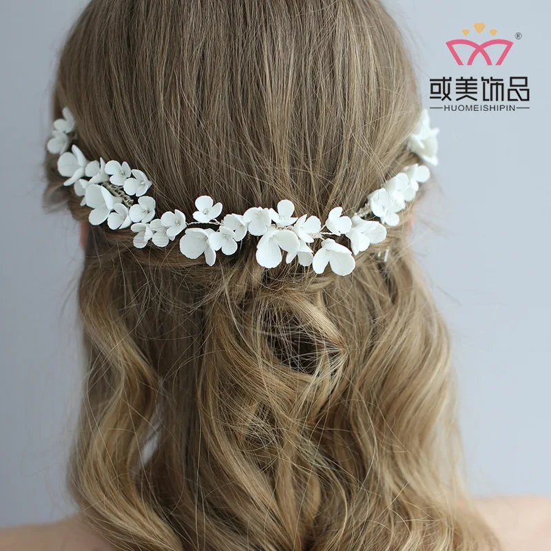 Женские шпильки для волос керамические заколки с белыми цветами гребни невесты
