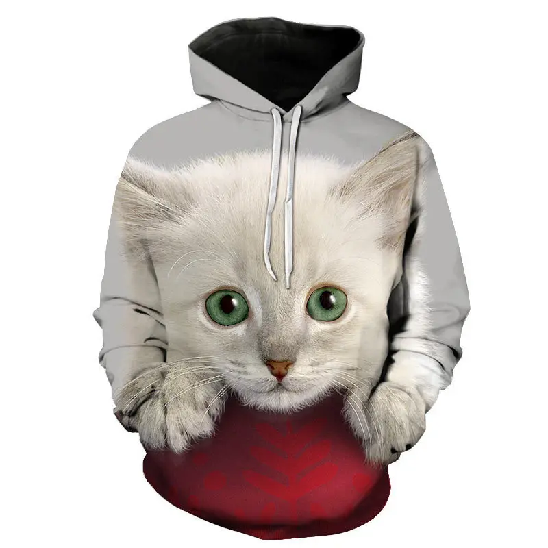 Толстовка мужская с длинным рукавом свитшот 3D принтом животных Модный пуловер