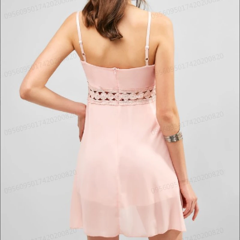 ZAFUL Crochet Panel Back Zipper A Line Dress | Женская одежда