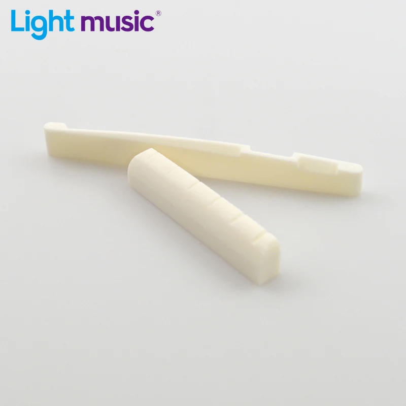 

1 Set 6 String Acoustic Guitar Bone Bridge Saddle and Nut Perfect Real Bone 43*9*3/72*9*3 Guitar Parts Guitar Nut Guitar Saddle