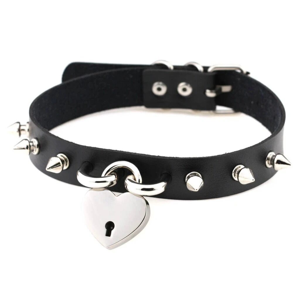 black Key to My heart lock ожерелье Женская металлическая цепочка с замком ожерелье s шеи воротник пастельные готические ювелирные изделия подарок на день Святого Валентина - Metal Color: black