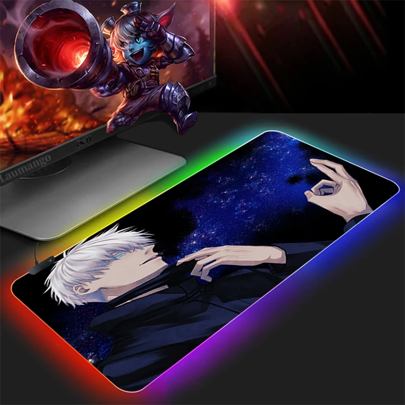 

RGB Anime Jujutsu Kaisen 900x400 XL Locking Edge Large Gaming Mouse Pad Computer Gamer CS GO Keyboard Mouse Mat Desk Mousepad