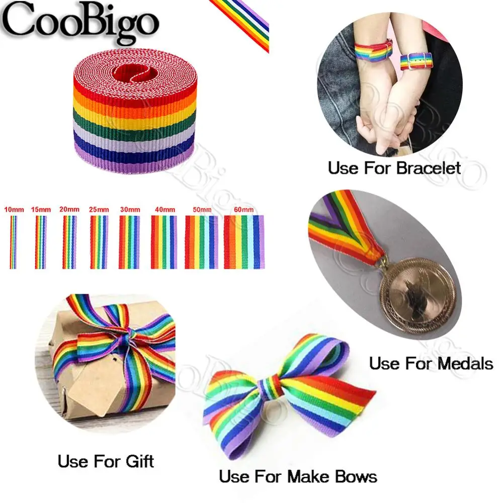 Полосатая Радужная лента ремешок из ткани отделка для шитья одежды украшение