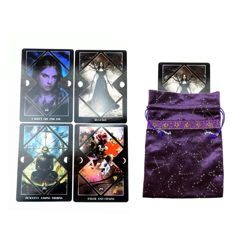 

Divination Ta-rot Board Supplies Beginner Tablecloth Ta-rot Game Velvet Bag