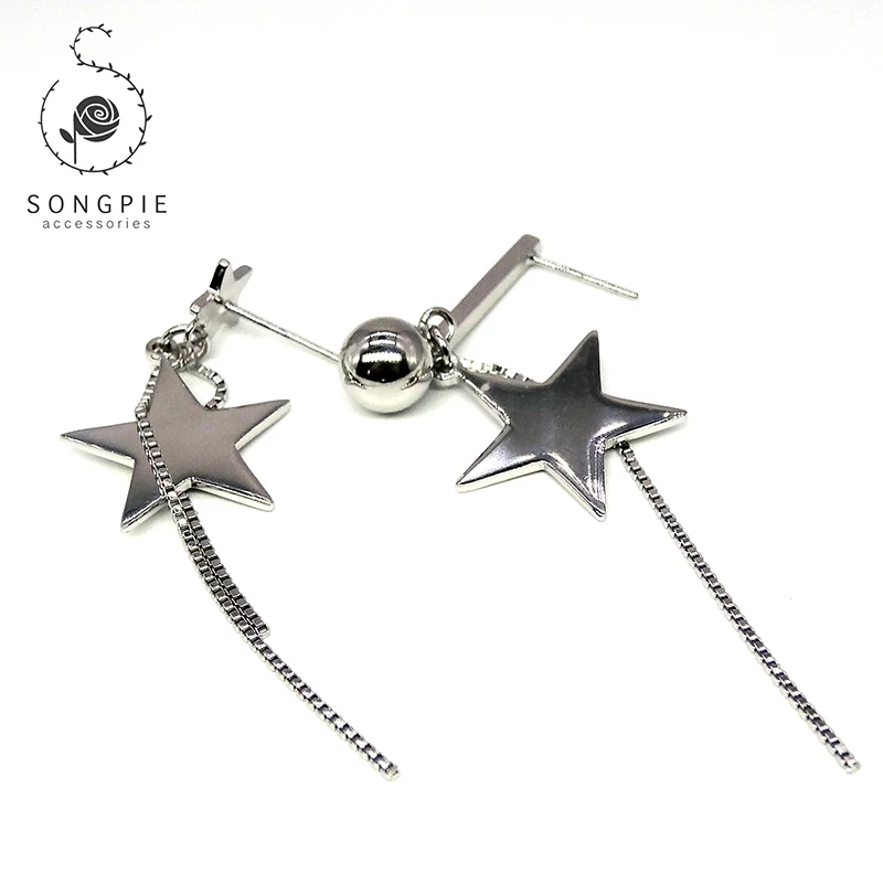 

New 925 Silver Earrings Five-Pointed Star Long Tassel Women's Earrings Exquisite Matching Fashion Jewelry
