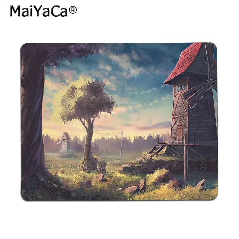 Maiya высокое качество аниме фантазия город дерево индивидуальный игровой коврик