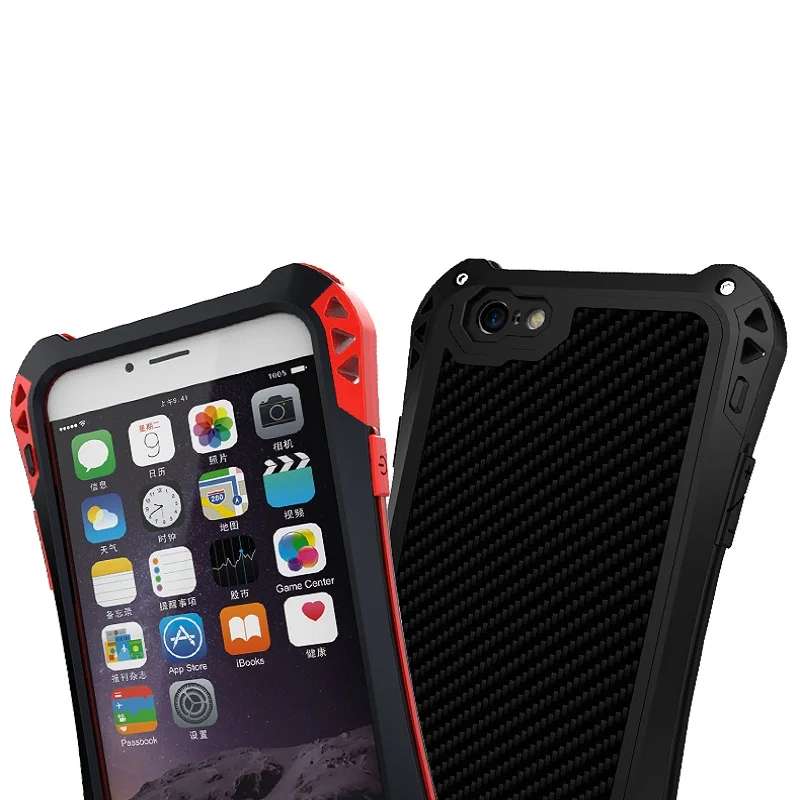 R-Just Full Body Case For iPhone 6S 6 Plus Shockproof Metal Armor Gorilla Glass Hybrid Cover Coque SE 5S 5 Phone |