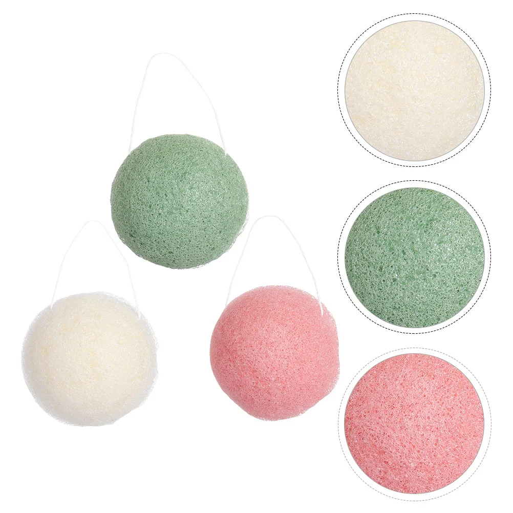 

3pcs Practical Convenient Lightweight Facial Sponges Cleansing Sponges for Travel Home