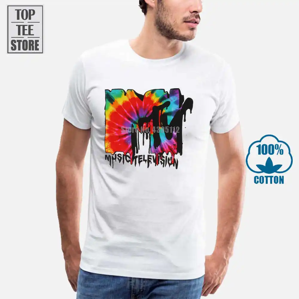 Повседневная футболка для фитнеса Мужская с принтом женские футболки Mtv рисунком