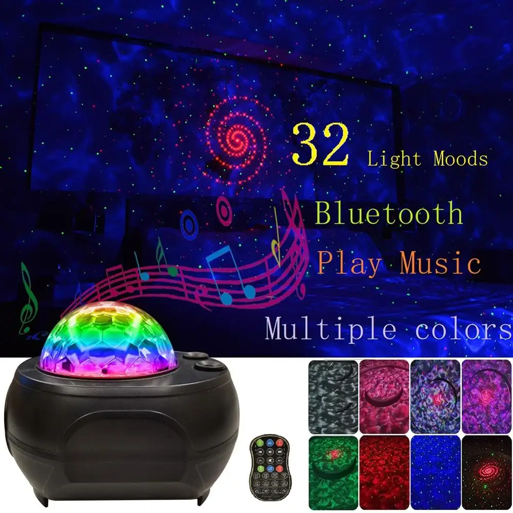 

Colorful Starry Sky Projector Blueteeth USB Voice Control Music Player LED Night Light USB Charging Projection Lamp Kids Gift