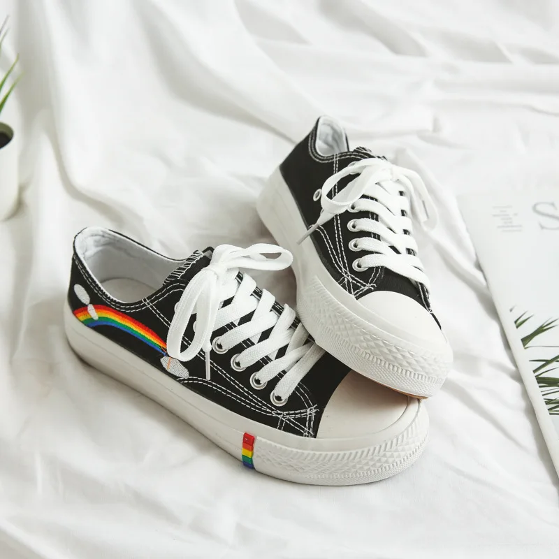 Женские парусиновые туфли на шнуровке удобные весна-лето | Обувь