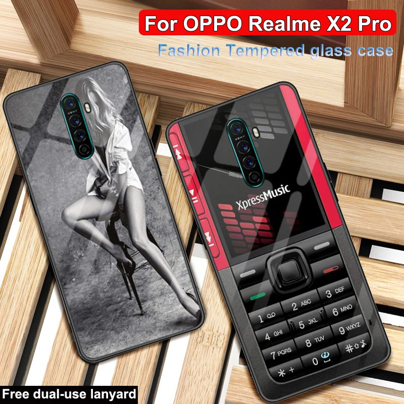 Для OPPO Realme X2 pro Чехол RealmeX2 твердая задняя крышка из закаленного стекла чехол s для X