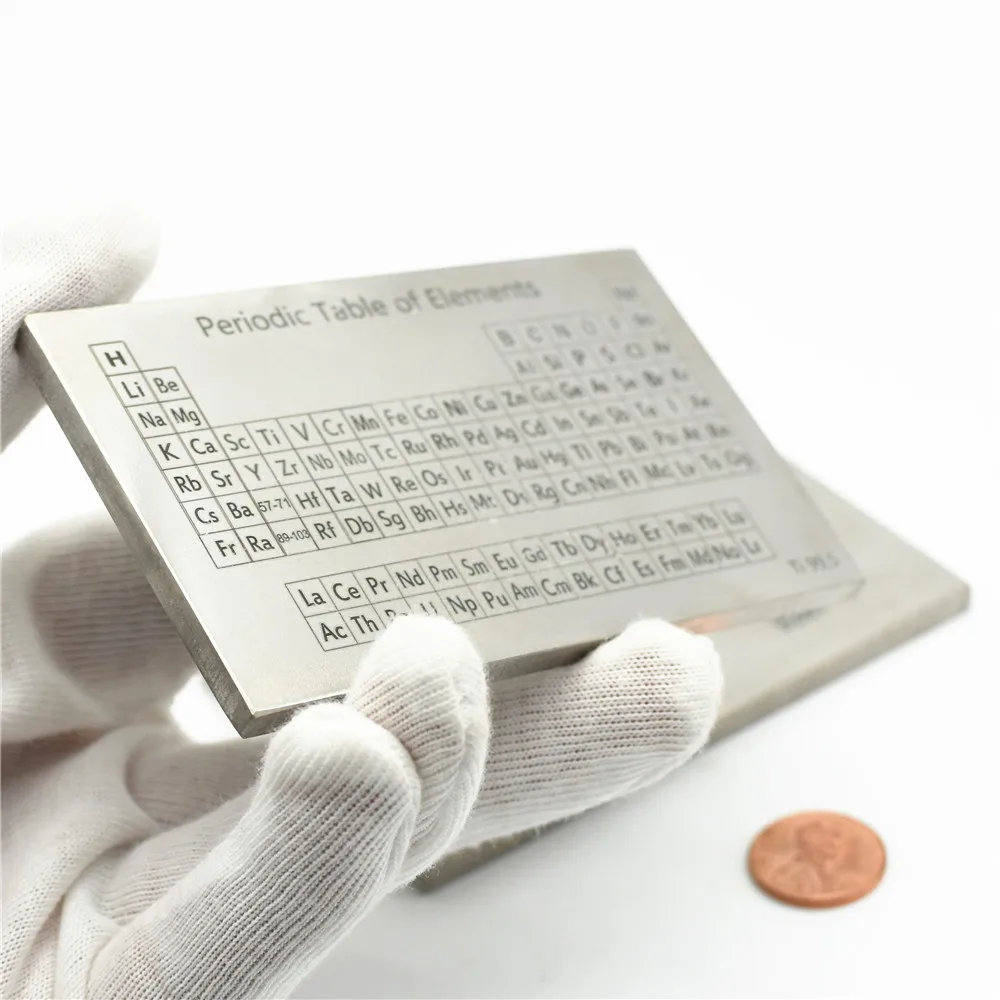 Титановая пластина с частотной таблицей с лазерной маркировкой для TA1 Pure Ti ручная работа DIY хобби ремесла дисплей научный подарок 100x60x5 мм
