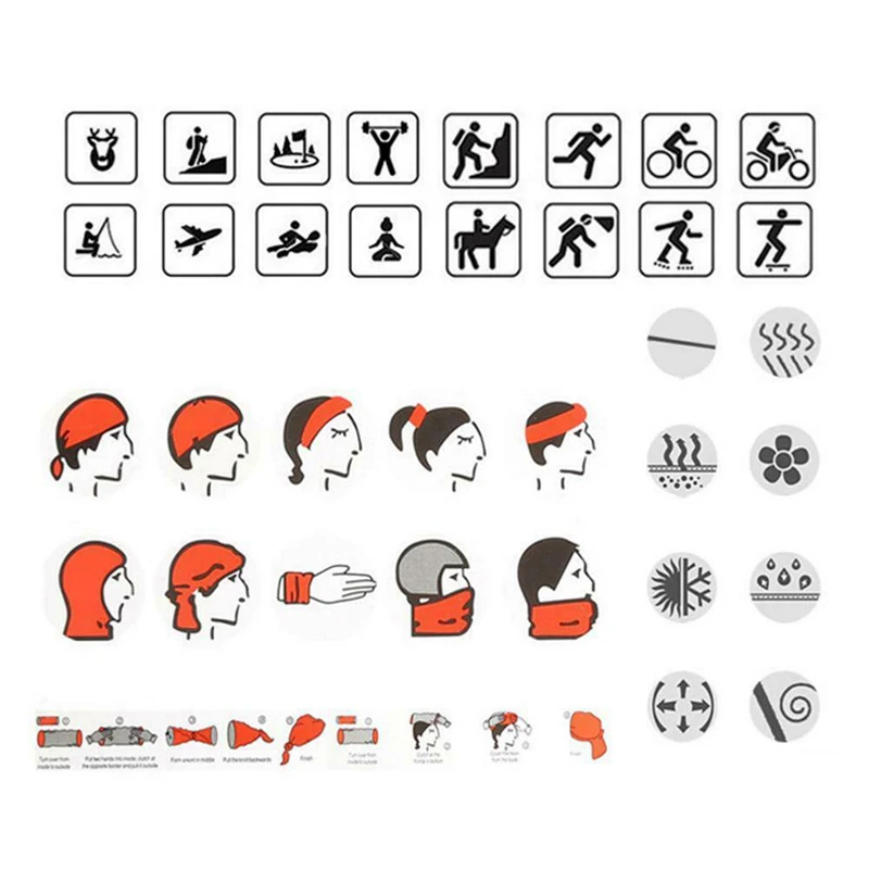 

1pc Unisex Climbing Hiking Scarf Sport Headwear Bandanas Motorcycle Turban Hand Band Magic Scarves Outdoor Cycling Headband Mask