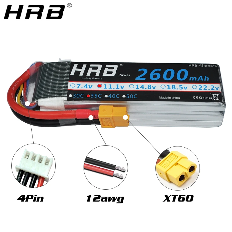 Аккумулятор HRB Lipo 2600 мАч T Dean 2S 3S 7 4 V 35C XT60 разъем 11 1 14 8 18 5 22 2 для самолета вертолета