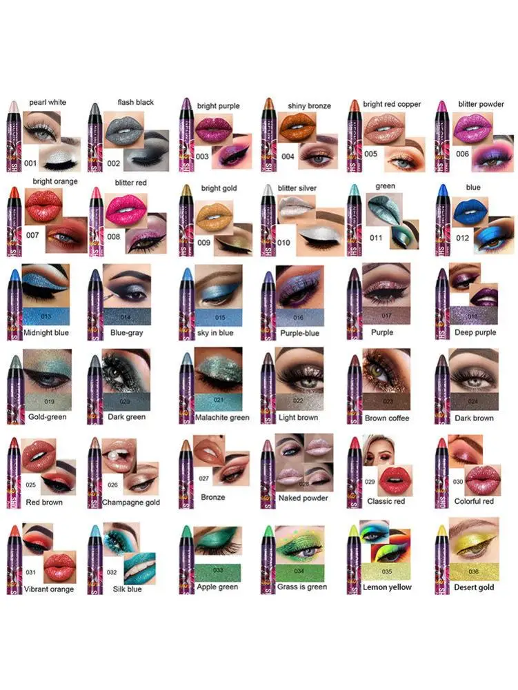 Набор карандашей для глаз подводки и Сияющие 36 цветов |