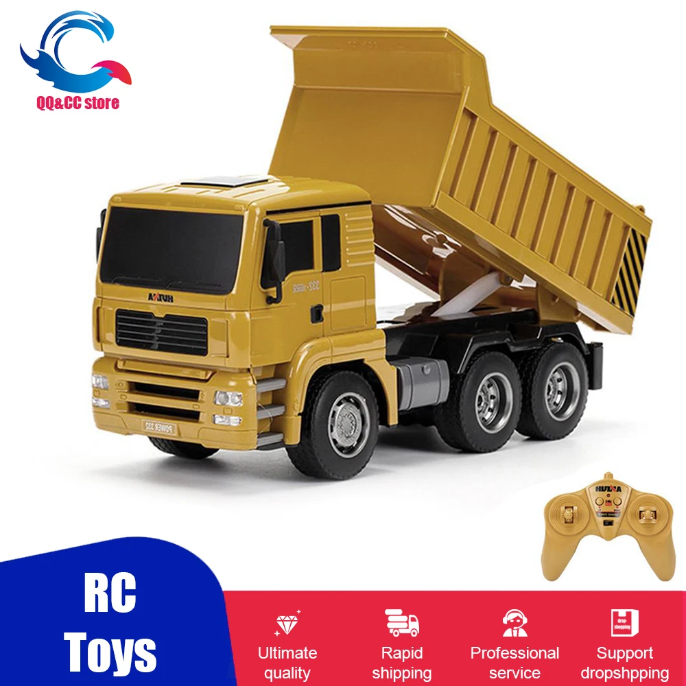 

HUINA 1:18 RC Truck Dumper Crawlers Tractor 6 channels Model Engineering Cars Excavator 2.4G Radio Controlled Car Toy For Boy