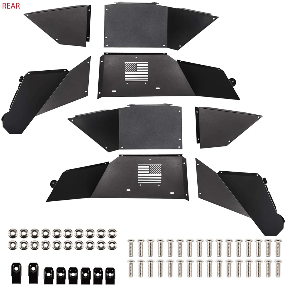 Передние и задние внутренние прокладки для крыла Jeep Wrangler JL JLU 2018-2020 черные