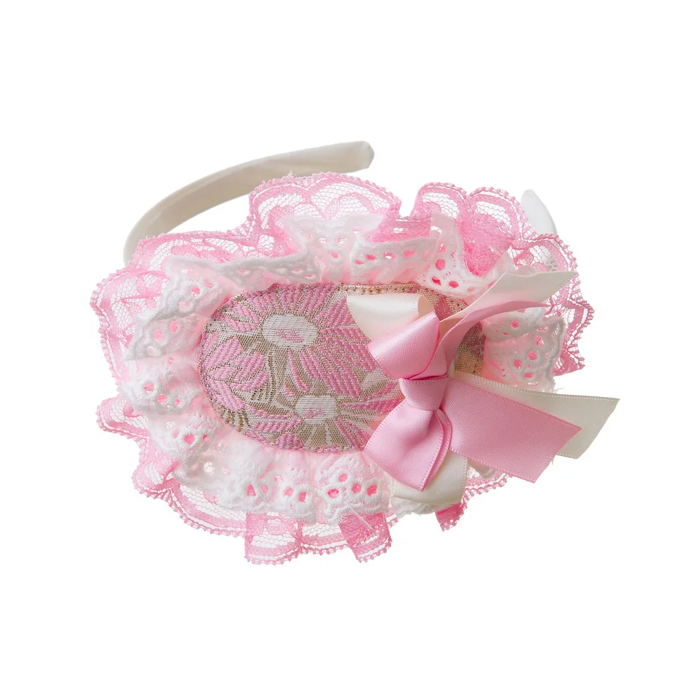 Pettigirl Girls повязки на голову розового цвета изысканный девочек и повязка на голову ручной работы для девочек аксессуары для детей; подарок на день рождения