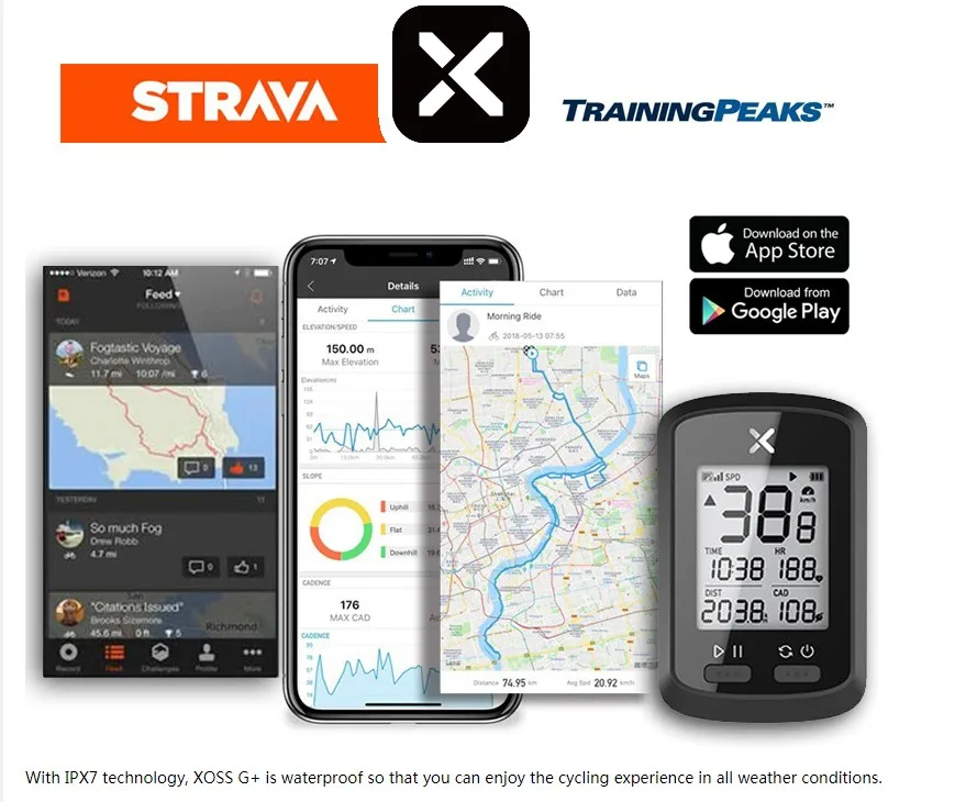 XOSS велосипедный компьютер G+ беспроводной gps Спидометр Водонепроницаемый дорожный велосипед MTB велосипедный Bluetooth ANT+ с каденцией Велоспорт