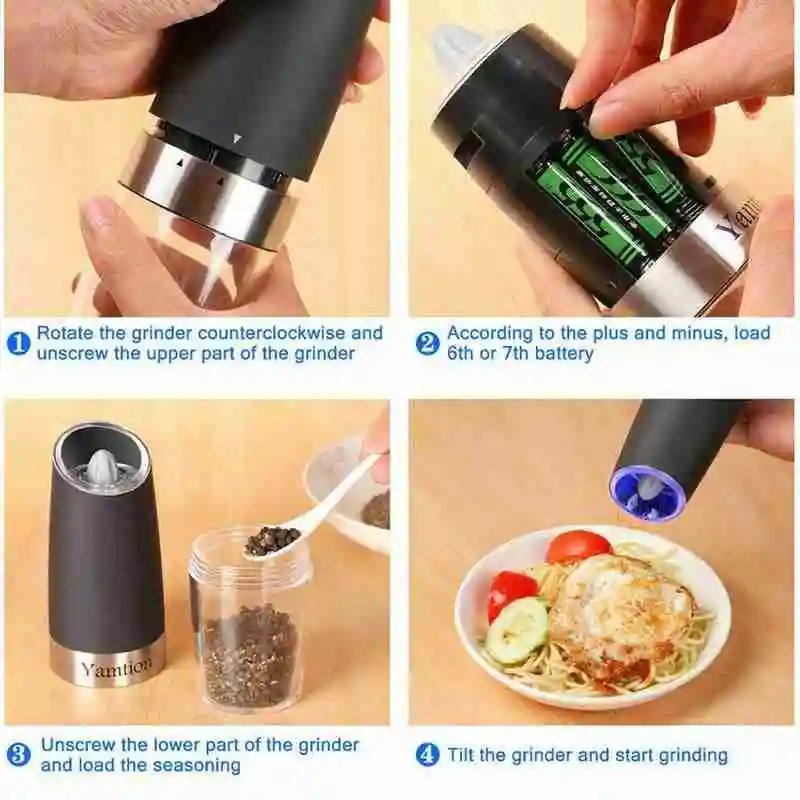 

Electric Automatic Grinder Pepper and Salt Grinder For Kitchen Spice Tool tools Grain Pepper Grinder C7O7