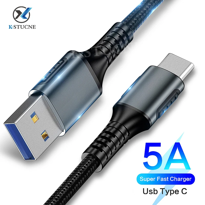 5А USB Type C кабель для Huawei Mate 20 P20 Lite USBC быстрое зарядное устройство Samsung Redmi Note
