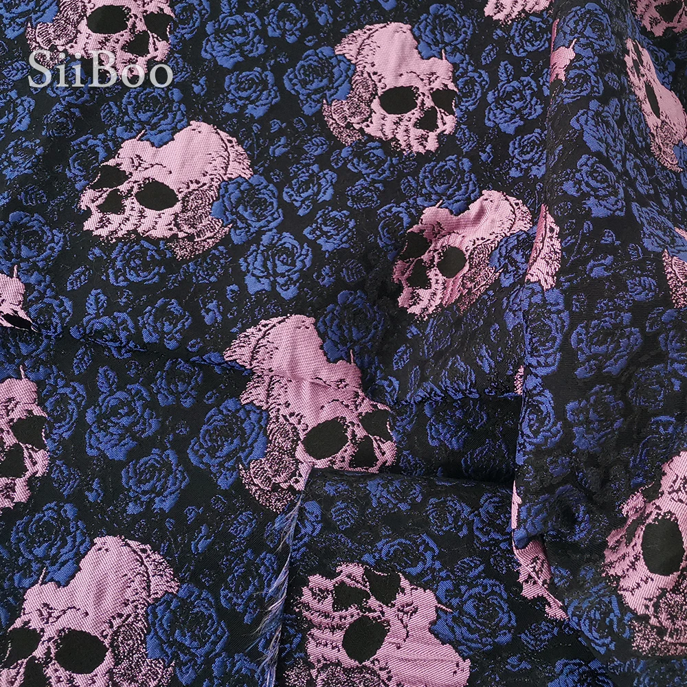 Жаккардовая парчовая ткань розового и желтого цвета в американском ретро-стиле с