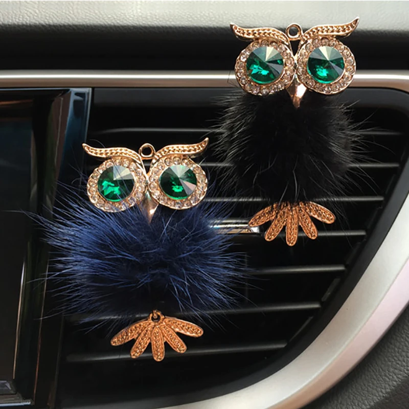 

Crystal Owl Car Air Freshener Auto Outlet Perfume Clip Interior Accessories Car-styling Vent Solid Fragrance Diffuser