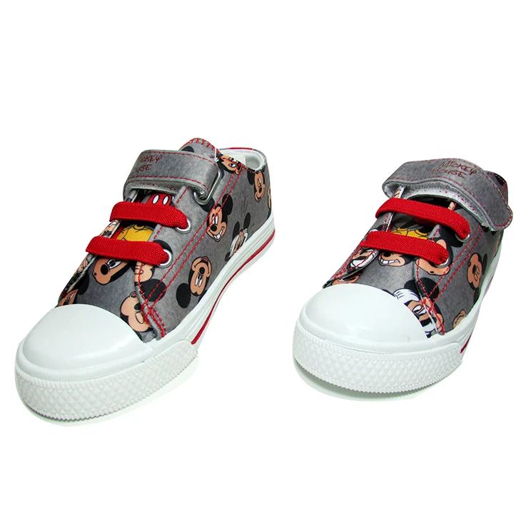 Модная Джинсовая парусиновая обувь с Минни и Микки Маус для маленьких мальчиков