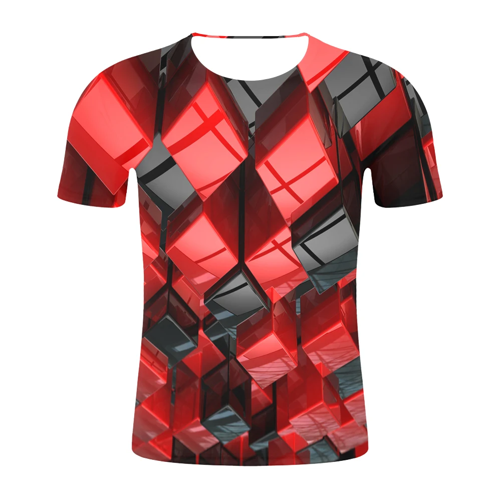 2019 Combination Of Geometric Forms 3D Printing MENS T Shirt Unisxe Funny Short Sleeved Tees Men/women Tops Men's T-shirts | Мужская