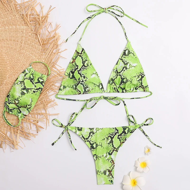 

Sexy triangle bikini Halter push up swimwear women Mask swimsuit female High cut bathers bathing suit Brazilian bikini new
