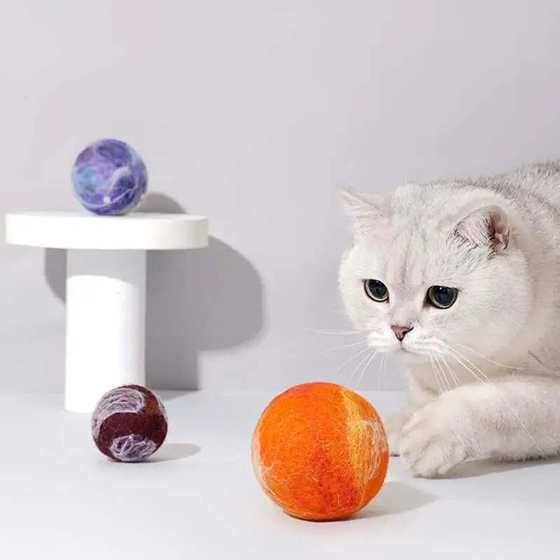 

Lovely Kitten Game Scratching Soft Funny Small Pet Cat Dog Play Dolls Planet Ball Chew Toys Interactive Chewing Toy Set