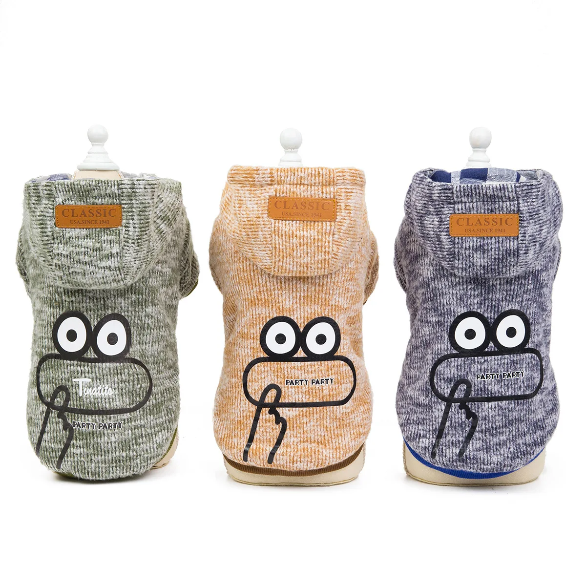 Зимнее пальто для собак с рисунком лягушки хлопковое теплое маленьких плотная