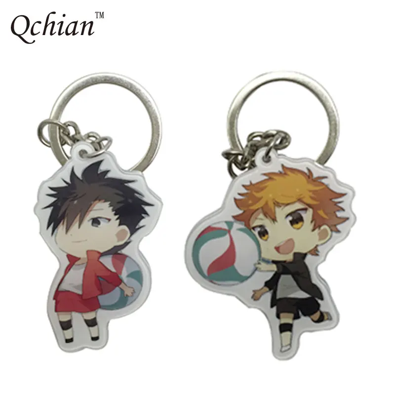 6 шт./лот Haikyuu! Karasuno Nekoma аниме школьный металлический брелок для ключей мужчин Haikyuu