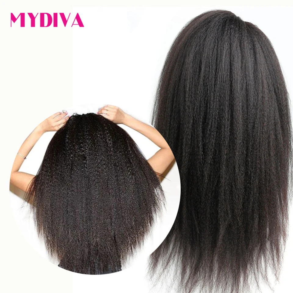 

Kinky Straight T Part Human Hair Lace Wigs Brazilain Remy Hair 150% Density 5 Inch Deep Part Lace Front Human Hair Wig For Women