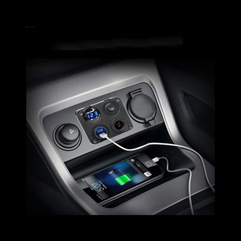 Новый 4 переключатель отверстия панель с двумя портами USB светодиодный цифровой