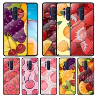 tempered glass cover fruit cartoon for oneplus 9r 9 8t 8 nord z 7t 7 pro 5g shockproof shell phone case capa