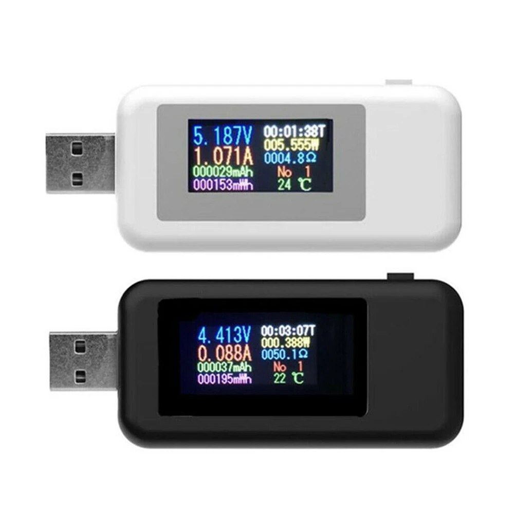 

10 in1 Digital USB Tester Current Voltage Meter Charger Voltmeter Power Detector MX18USB Meter Color screen usb tester