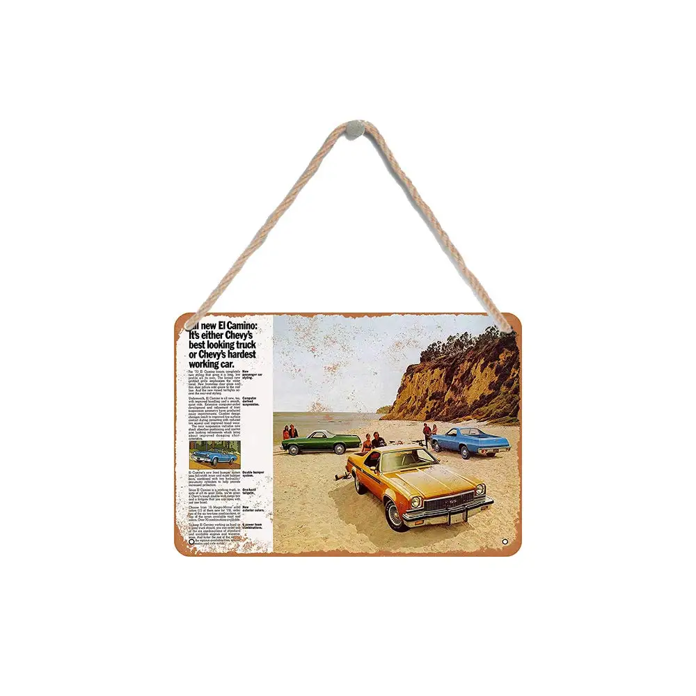 

Isaric деревянный подвесной знак 8X12 дюймов 1973 автомобиль El мозаика Забавный деревянный знак