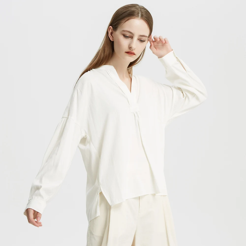 ME &amp CITY Весенняя новинка женские блузки модный сексуальный пуловер с v-образным