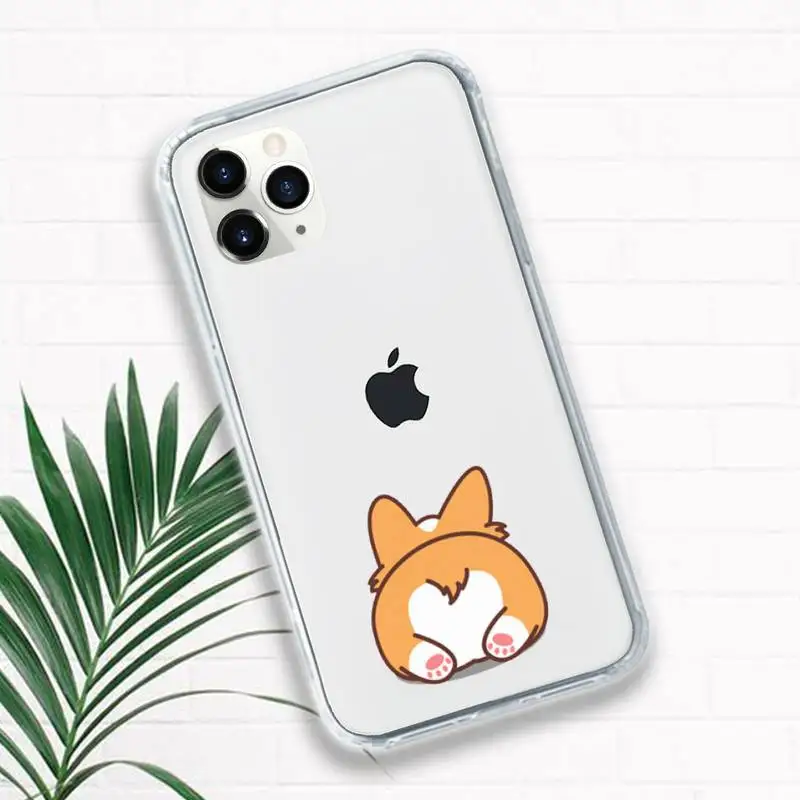 

Cute Corgi Butt Animal Puppy Phone Case Transparent for iPhone 11 12 mini pro XS MAX 8 7 6 6S Plus X 5S SE 2020 XR