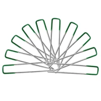 10pcs garden stakes galvanized landscape staples u type turf staples for artificial grass securing fences weed barrier