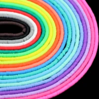 6mm flat polymer clay colored round beads chips disk loose spacer beads for handmade diy bracelet jewelry making 15inches