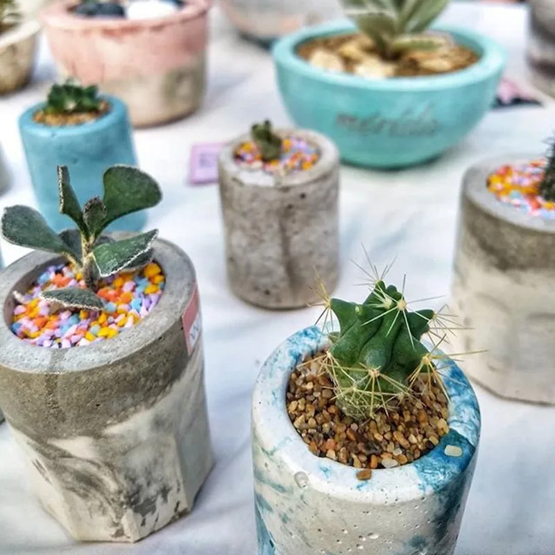 Суккулентные формы для горшков маленькая силиконовая цементная форма бетонная