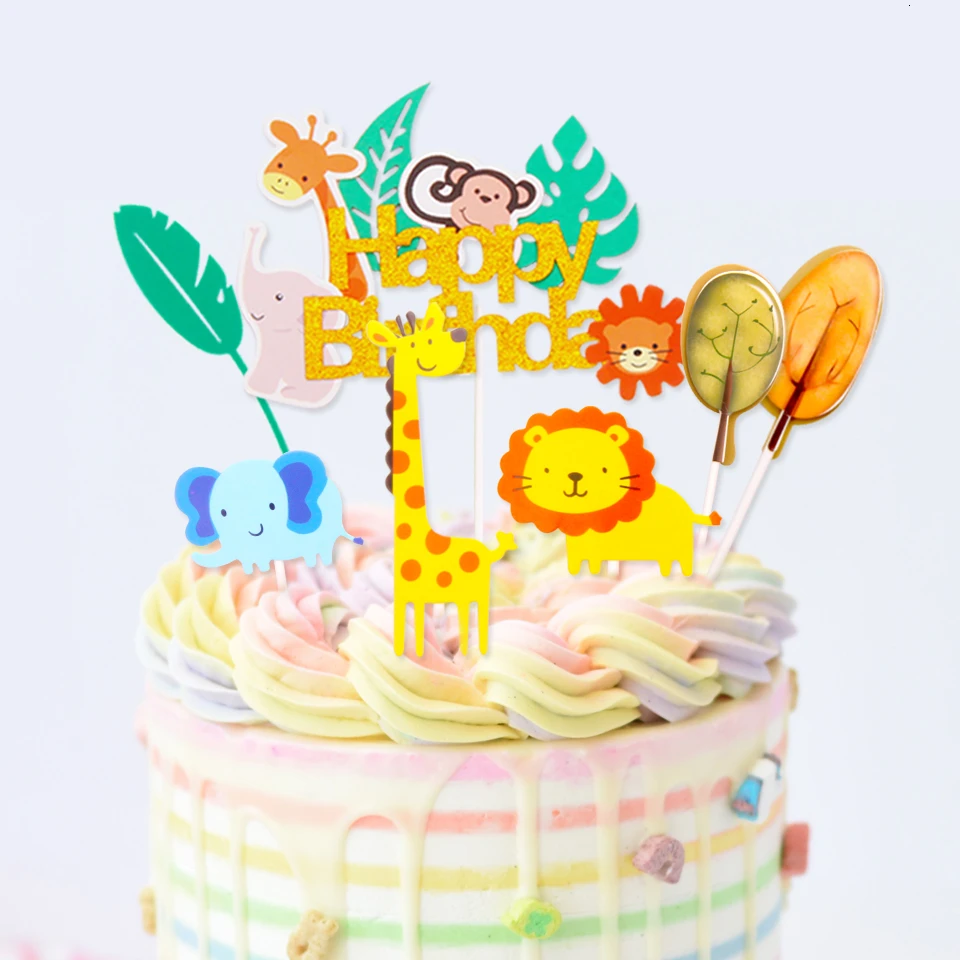 1 комплект топпер для торта с изображением животных и кактусов | Дом сад