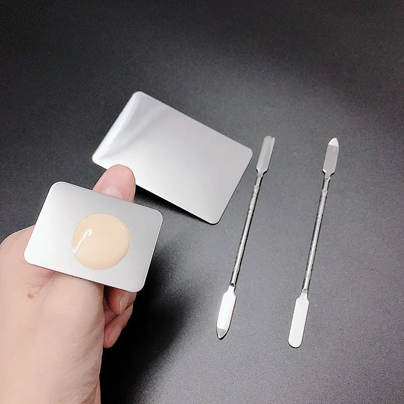 

Stainless Steel Watercolor Paint Palette Tray Mixing Rod Spatula Set For Nail Art School Supplies Oil Painting Makeup Tools