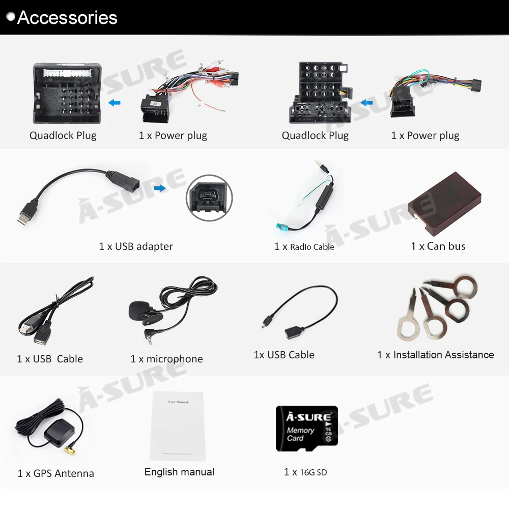 

A-Sure 2 Din Car Multimedia Radio DVD Player BT DAB+ GPS Navigation For Volkswagen VW Touareg Multivan Transporter T5 2004-2011