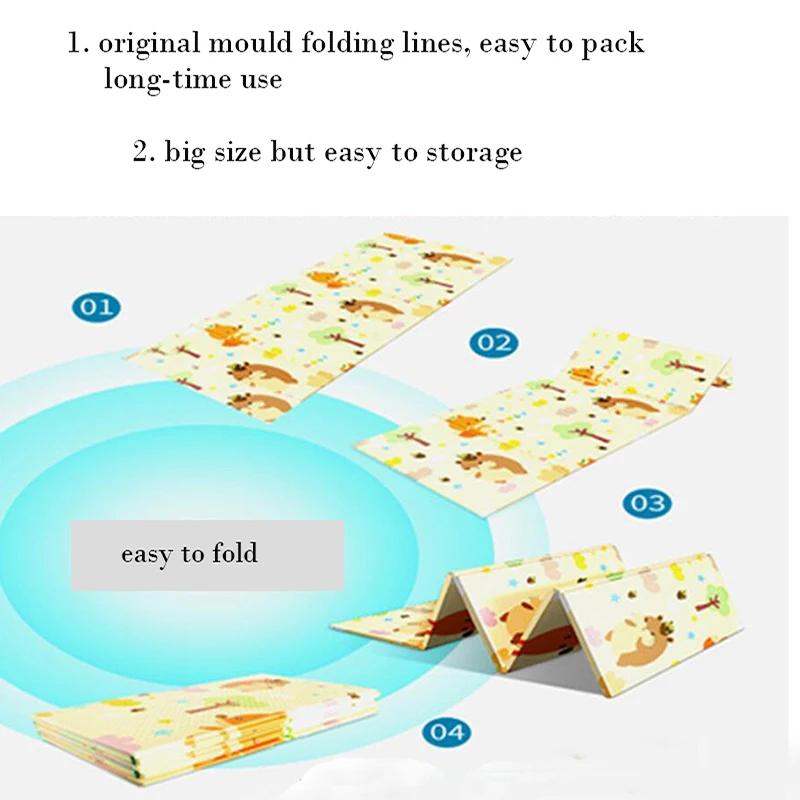 XPE Folding Baby Play Mat Crawling Toys for Children's Carpet Climbing Gyme Game Road Pad Living Room Home Kids Rug | Игрушки и