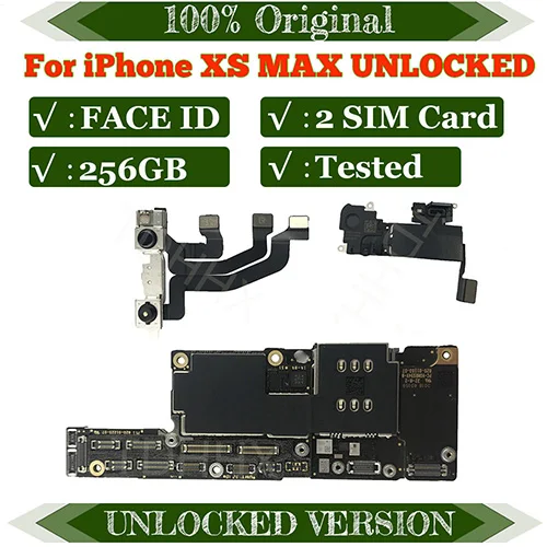 256GB 2 Card Оригинальная разблокированная материнская плата для iphone Xs MAX без с лицом ID для iphone xs max логическая плата с IOS все функции - Цвет: 256GB 2 Card