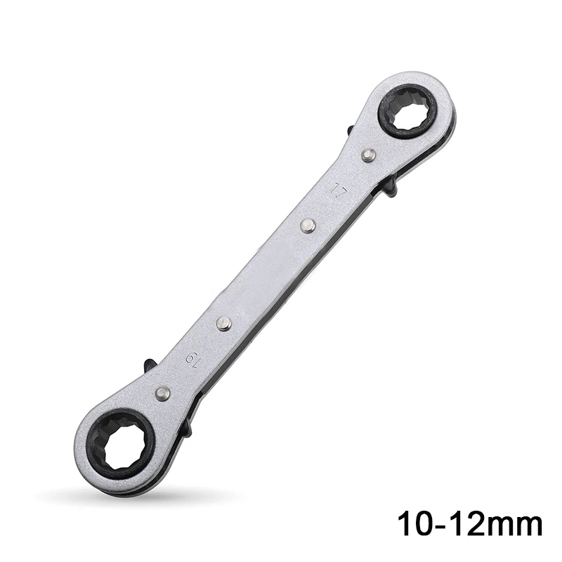 Реверсивный гаечный ключ с храповым механизмом и двойной головкой из